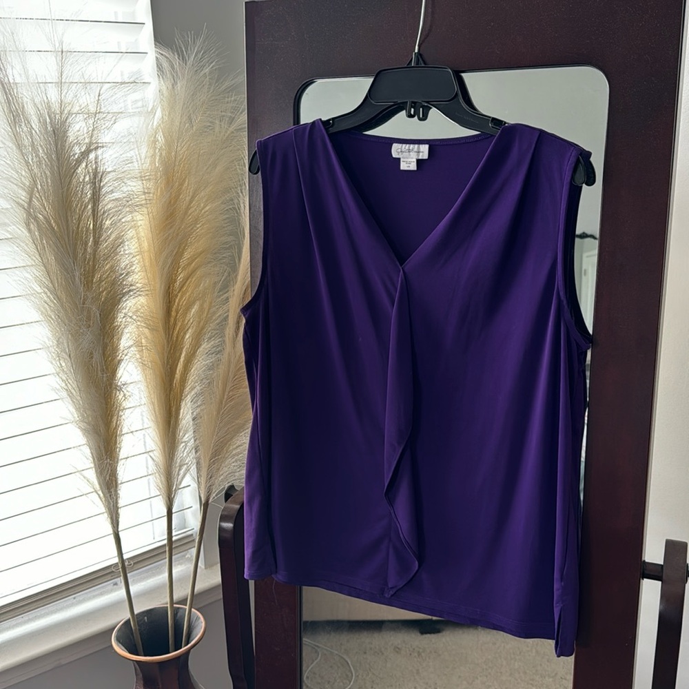 Jaclyn Smith Royal Purple Sleeveless Top (L)